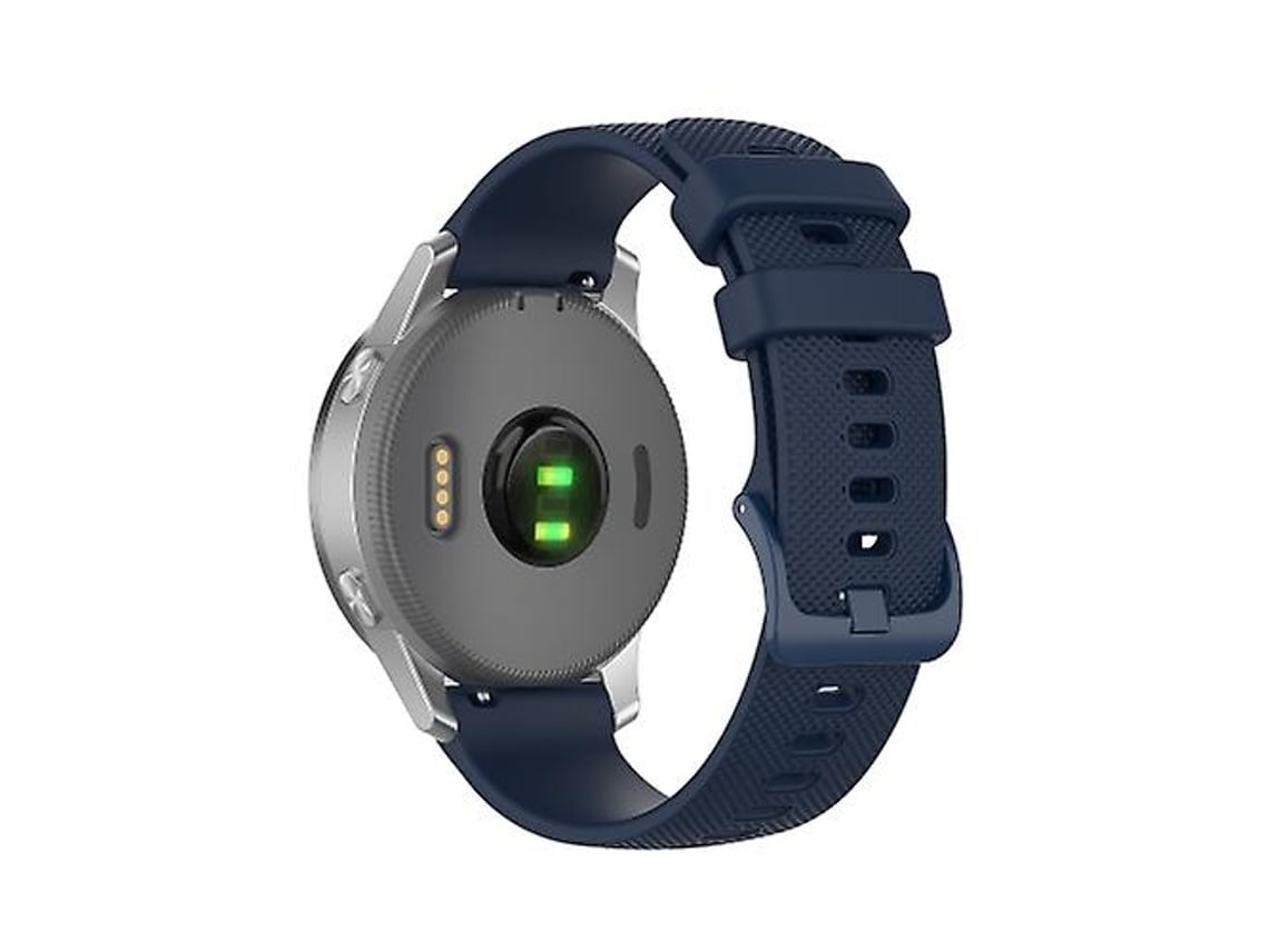 Pulseira De Relógio Lurelia Para Garmin Active Small Plaid Silicone Azul Marinho
