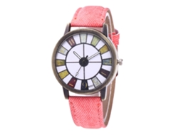 Reloj De Pulsera Casual Para Hombre Y Mujer Con Correa De Denim Rosa Zhoulianfa