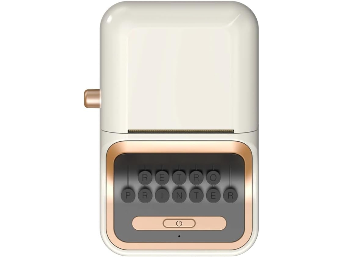 Impressora Térmica P50, Impressora Fotográfica Portátil, Etiquetadora Inteligente Bluetooth, Bege, P Gokoco