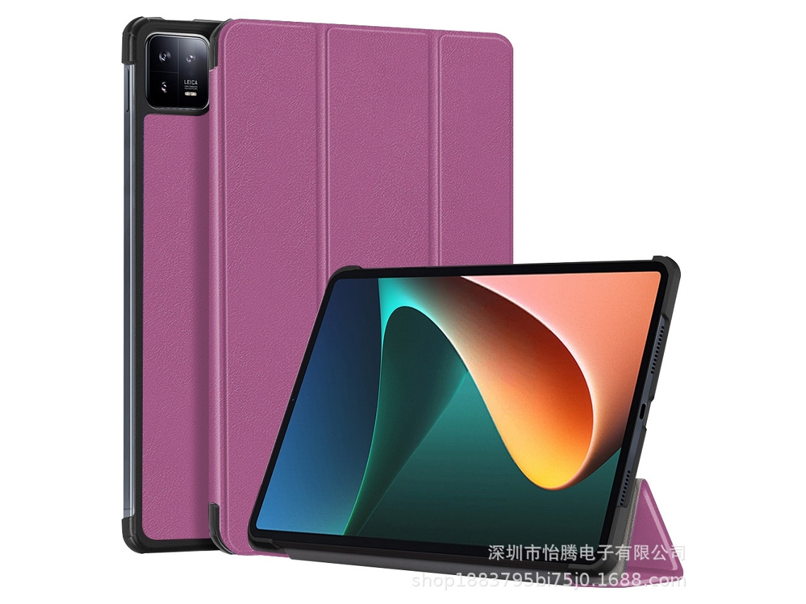 Capa Protetora Para Tablet Xiaomi Tablet 6 S 12,4 Polegadas 2024, Dobragem Tripla Roxo - Elysve