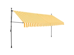 Maison Exclusive - Toldo Retrátil Manual Com Led 350 Cm Branco E Laranja