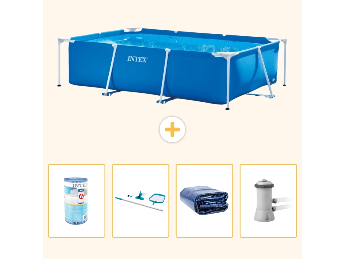 Intex Piscina Com Estrutura Retangular - 300x200x75 Cm - 5-peças S20