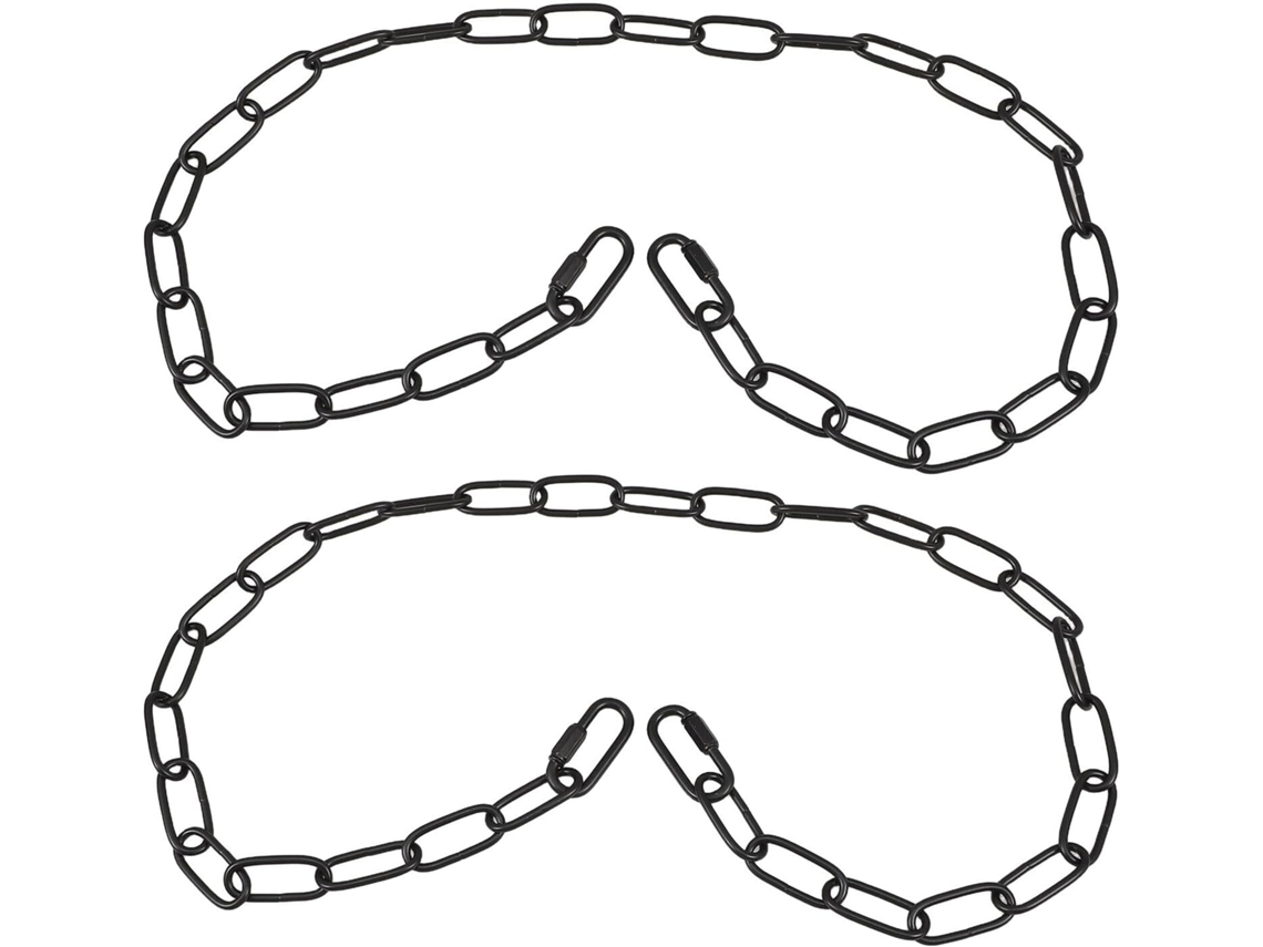 Conjunto De 2 Correntes Ferro Pretas Para Lustres E Plantas, Com Alta