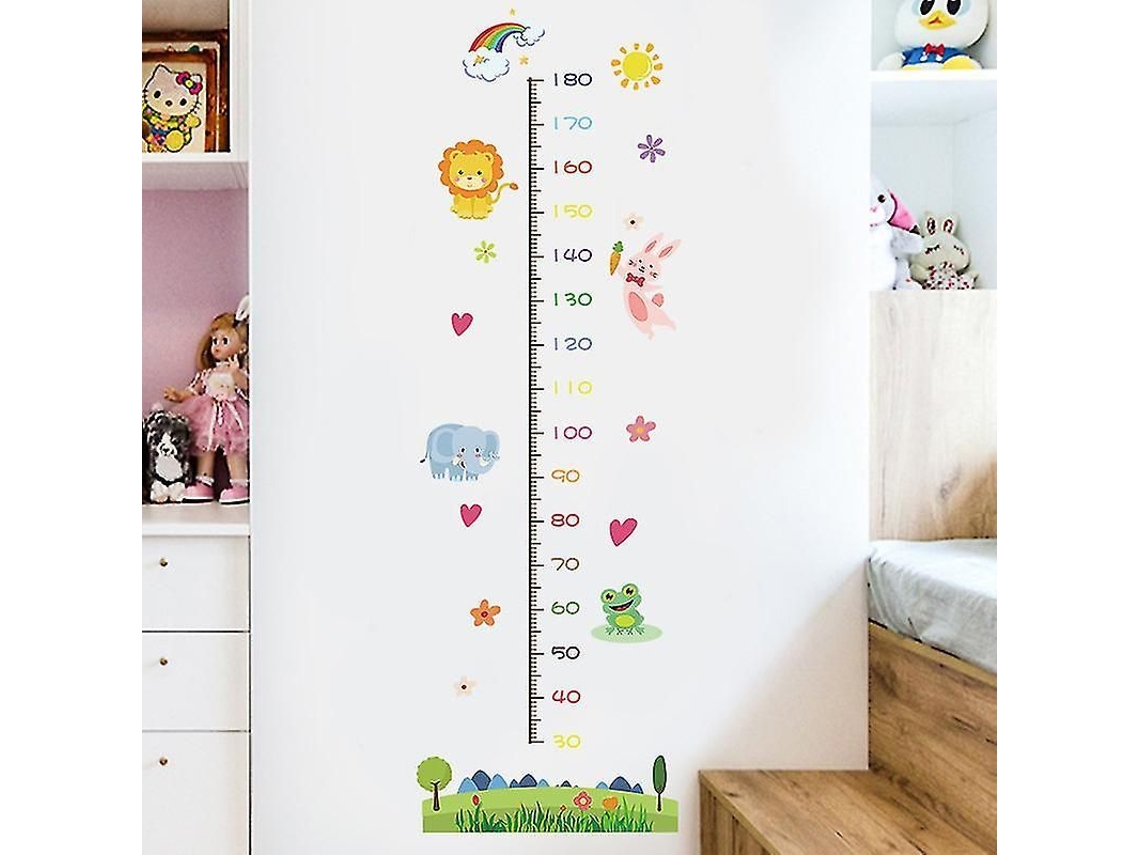 Calcomanía De Medida De Altura Infantil Para Habitaciones Decoración Niños Crecimiento Pvc Autoadhesivo Removible 10 Animais