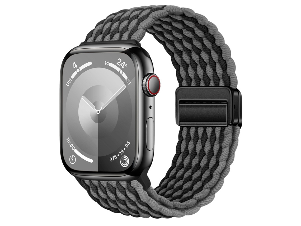 Bracelete Para Apple Watch 38/40/41/42mm Onda Preto Cinza Cuich