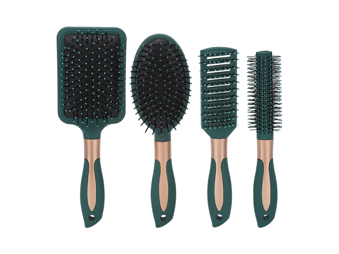 2026 set de 4 Escovas e Pentes para Todos os Tipos, Kit de Escovas de Ar com Massagem e Polimento para Mulheres