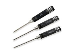 Chave de Fenda de Aço Rápido T6 + T9 + T10 com Encaixe Hexagonal Torx, Cabo de Alumínio Antiderrapante, Ideal para Reparos em Aeromodelos. MDUG