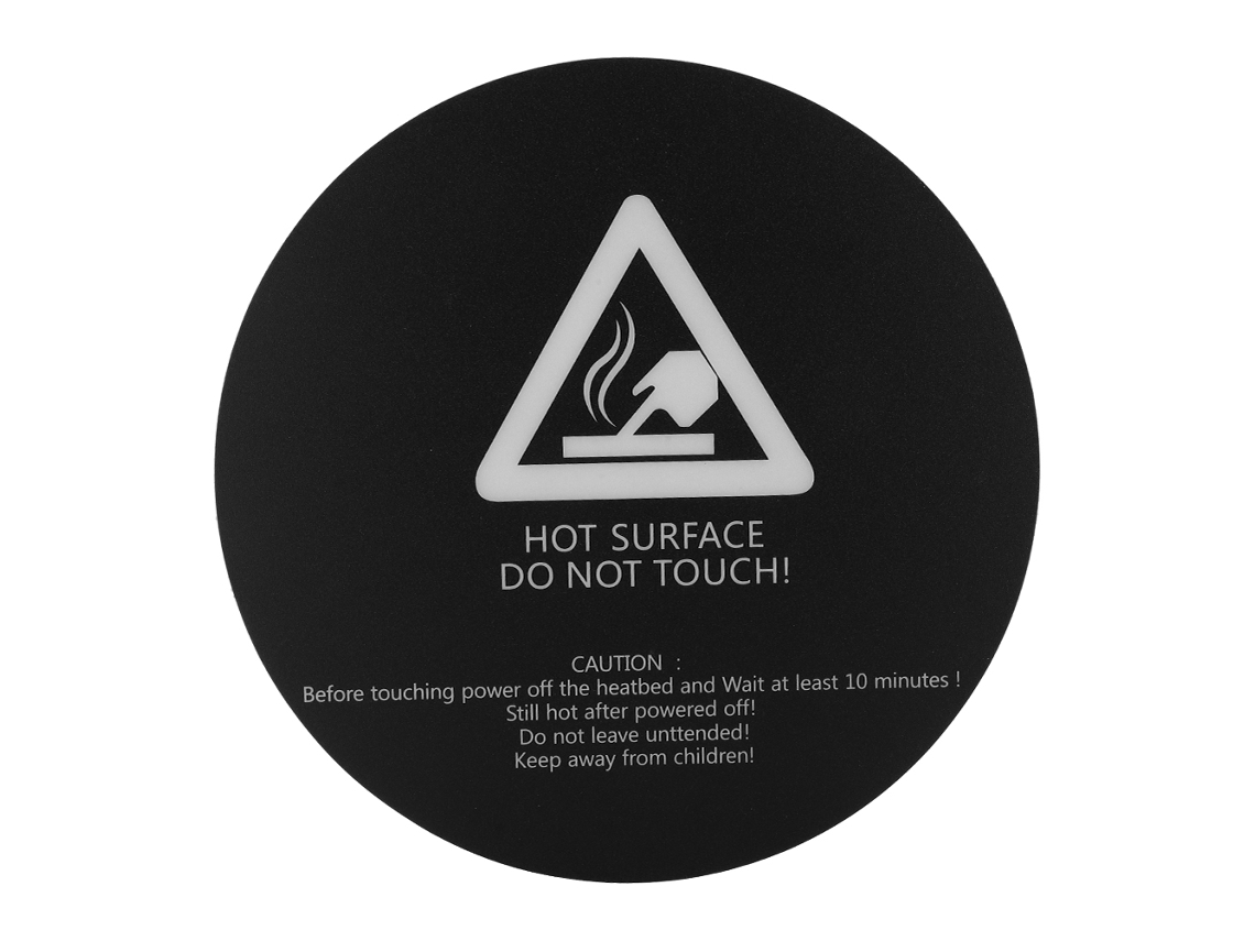 Sticker Para Cama Quente De Impressora 3d, Placa De Alumínio, Superfície Redonda, Preto, 200mm