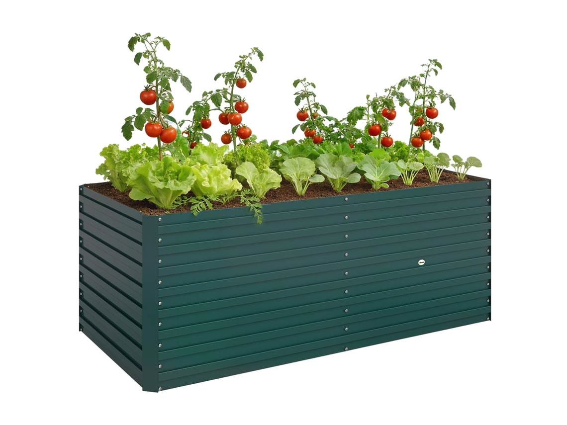 Vaso Elevado de Metal, 160 X 80 X 60 Cm, Verde | S/MARCA