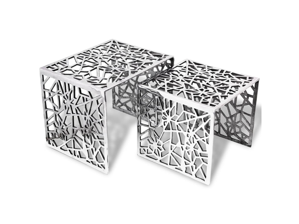 Side Table, Side Tables Vidaxl Prateado Alumínio (n/a)