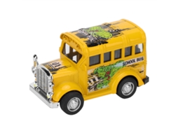 Rebe-modelo De Ônibus Escolar Mini De Liga Com Som E Luz, Brinquedo De Veículo Com Recuo, Presente Para Crianças Amarelo