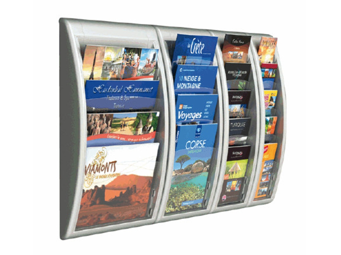 K540605 Porta-revistas de poliestireno prata Paperflow