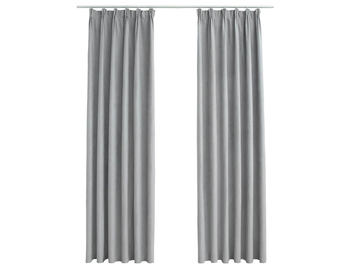 Maison Exclusive - Cortinas Blackout Com Ganchos 2 Pcs 140x175 Cm Cinzento