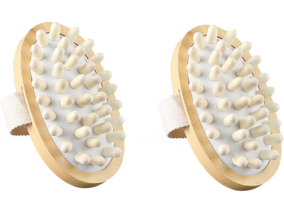 Conjunto De Escova Banho Mikinona 2 Peças Com Almofada Para O Corpo, Escova De Limpeza Macia Para O Corpo E Costas
