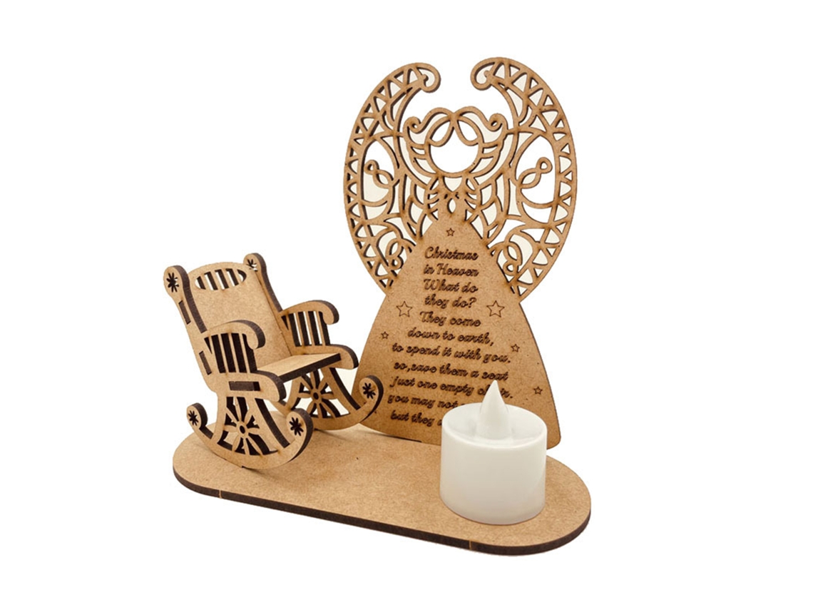 Decoração de Natal Angel em Madeira para DIY LAXISCREED