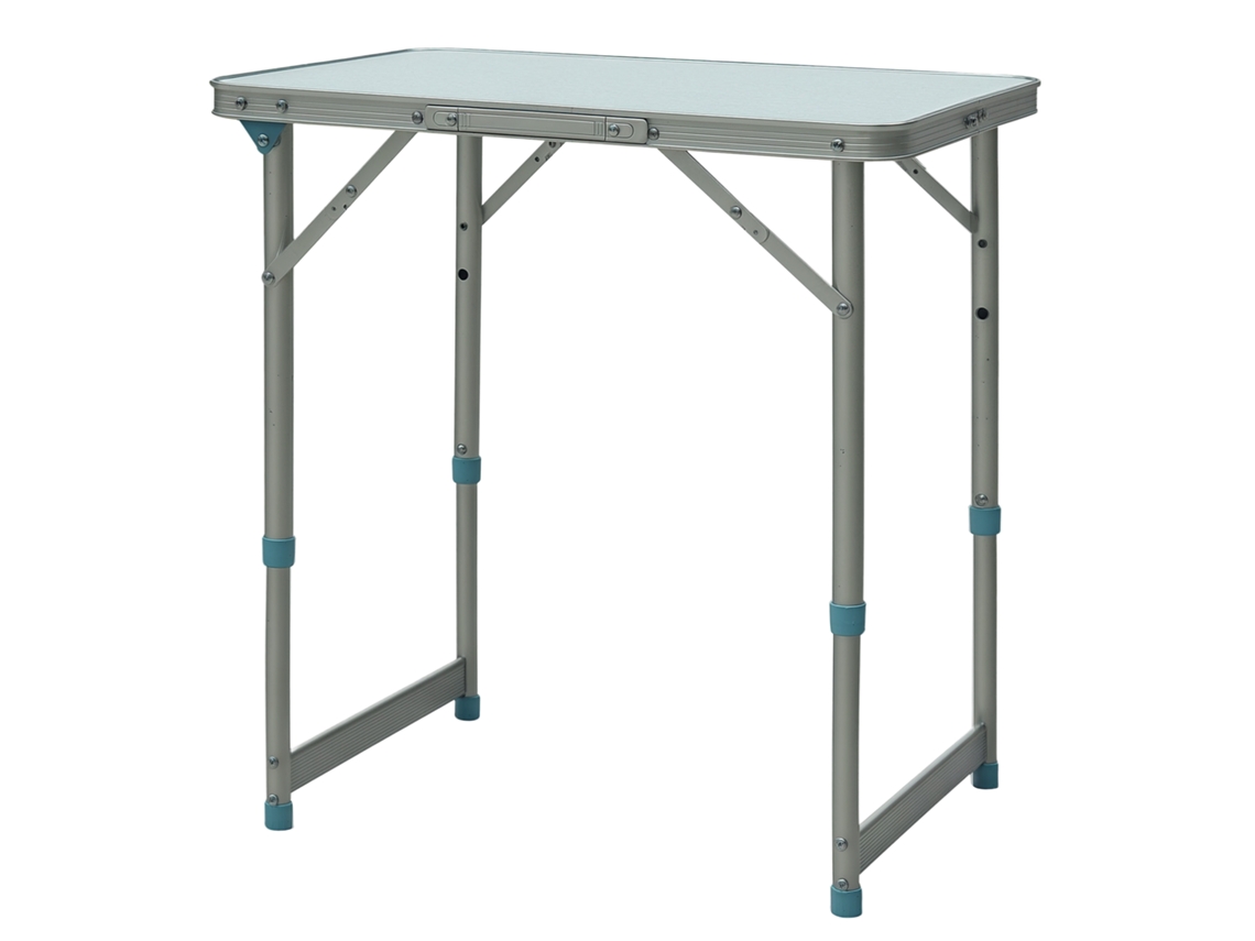 Mesa Dobrável, Mesa de Camping, Mesa de Jardim, Altura Ajustável, Alumínio, Mdf, Branca LAMAISON