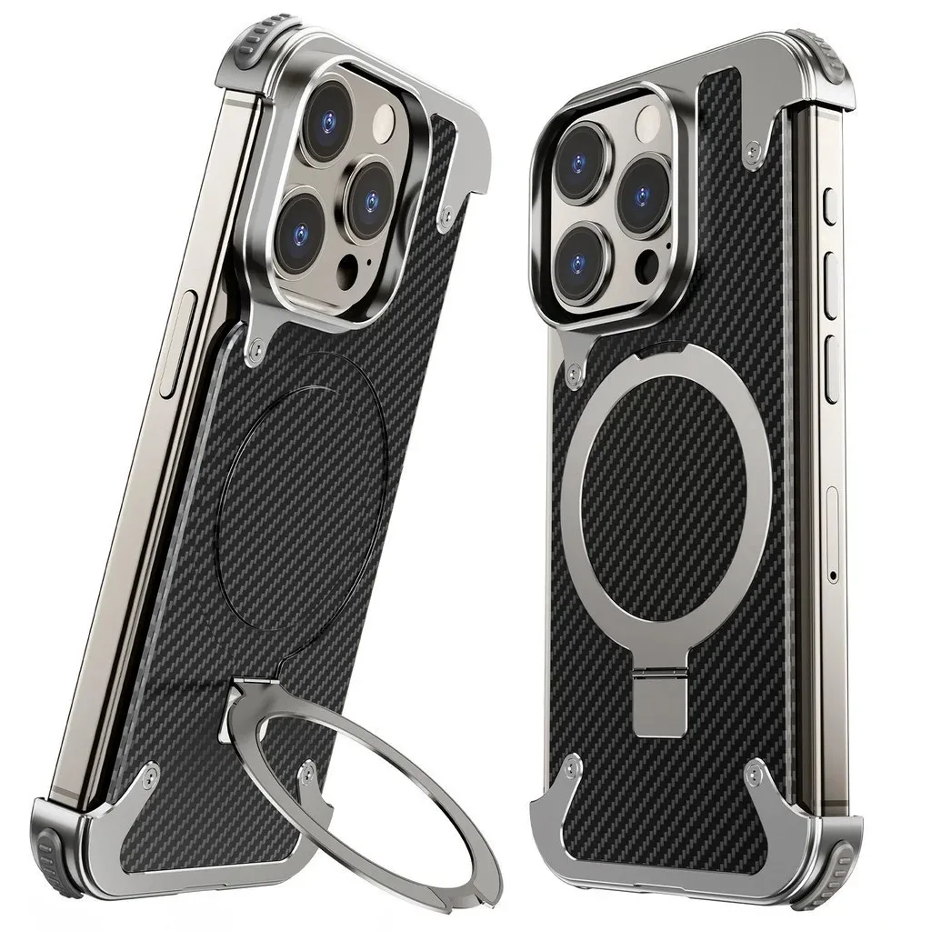 Capa Para Iphone 15 Plus Sem Moldura (titânio Fosco), Compatível Com Suporte Magnético Magsafe.