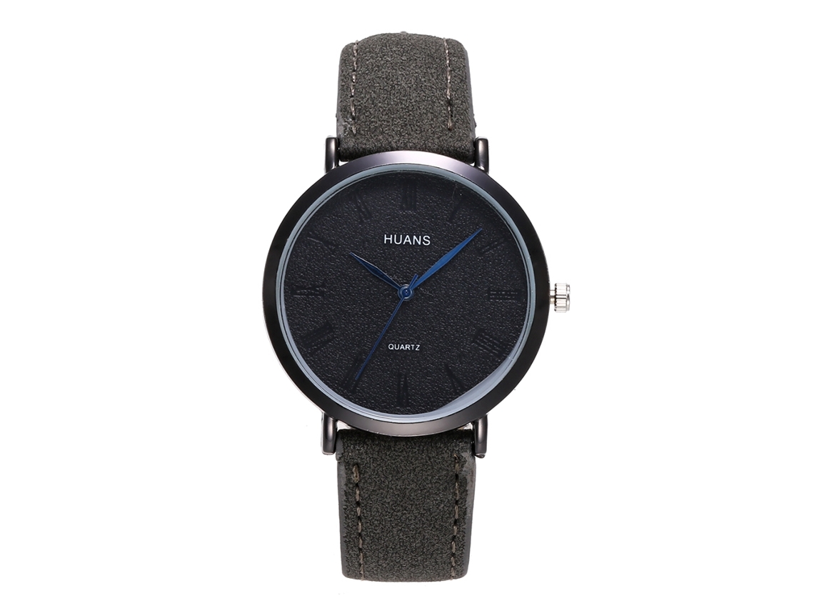 Reloj De Cuarzo Unisex De Cuero Pu Zhoulianfa Dial Color Sólido Negro