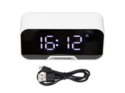 Relógio Alto-falante Bluetooth com Função de Alarme CHABERLU, Branco