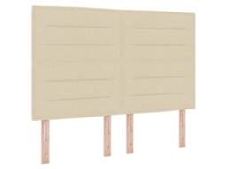 Maison Exclusive - Cama Box Spring Led Com Colchão Creme 140 X 190 Cm Tecido