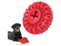 Brinquedo de mastigar durável 2026 para cães agressivos, borracha resistente, limpeza dental para cães de grande e médio porte, vermelho