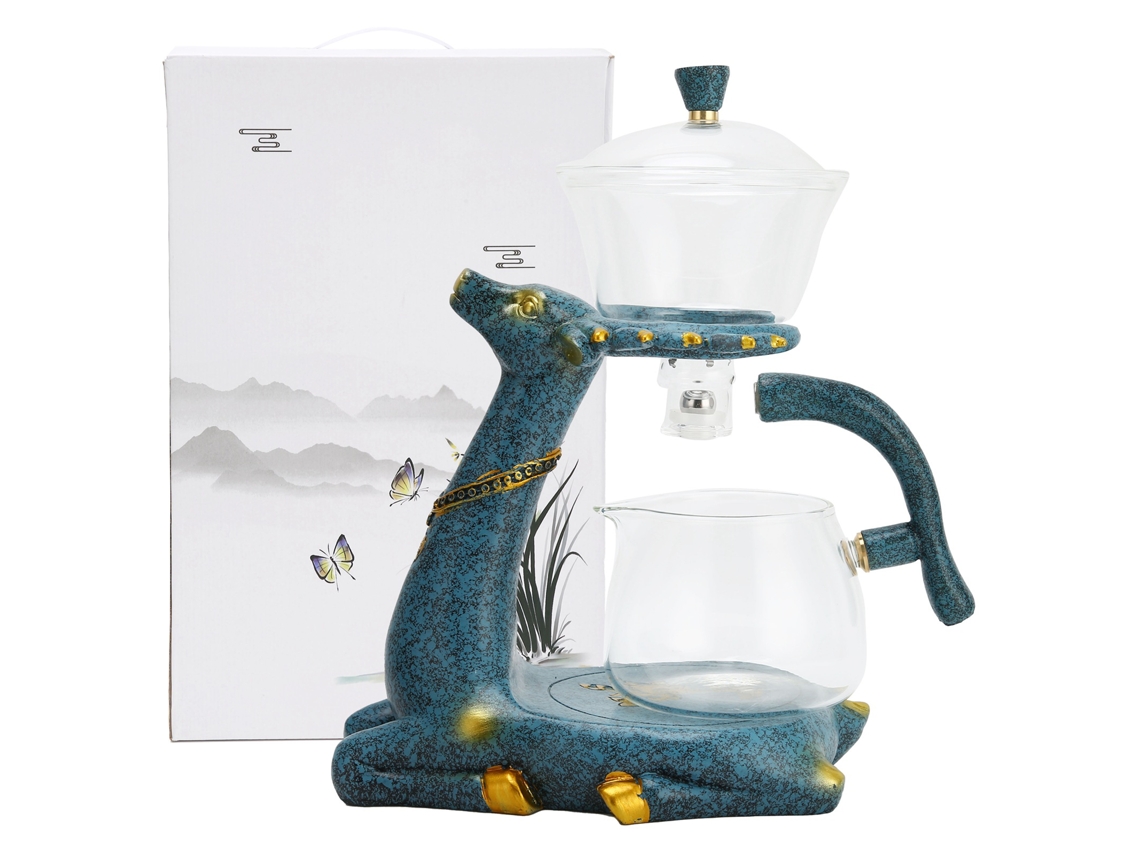 Tetera Magnética De Vidrio De Boro Silicato Alto Con Soporte De Ciervo Para Hogar Y Café Decoración