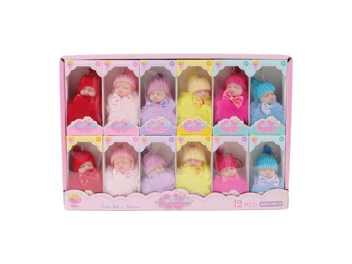 Chaveiro multifuncional ATS com pompom de bebê, boneca fofa e peluda para chaves, carros, celulares, carteiras e bolsas.