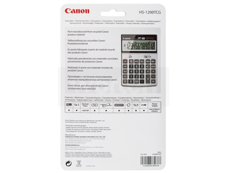 Calcolatrice Canon AS 1200 - 12 Cifre, Display Inclinato, Alimentazione Solare E A Batteria - Foto 2