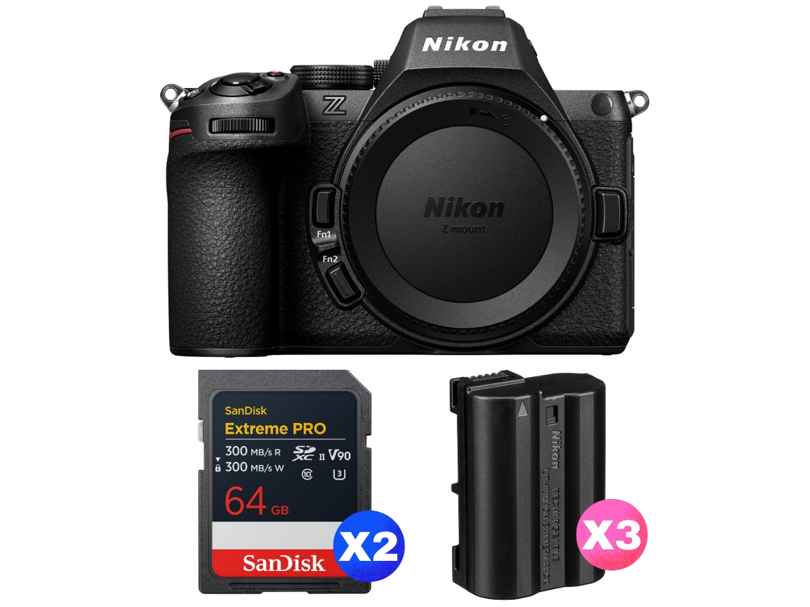 Z5 Ii + 2 Sandisk 64gb Extreme Pro Uhs ii Sdxc + 3 Nikon En el15c + Ebook “20 Dicas para Fotos Que Impressionam” NIKON