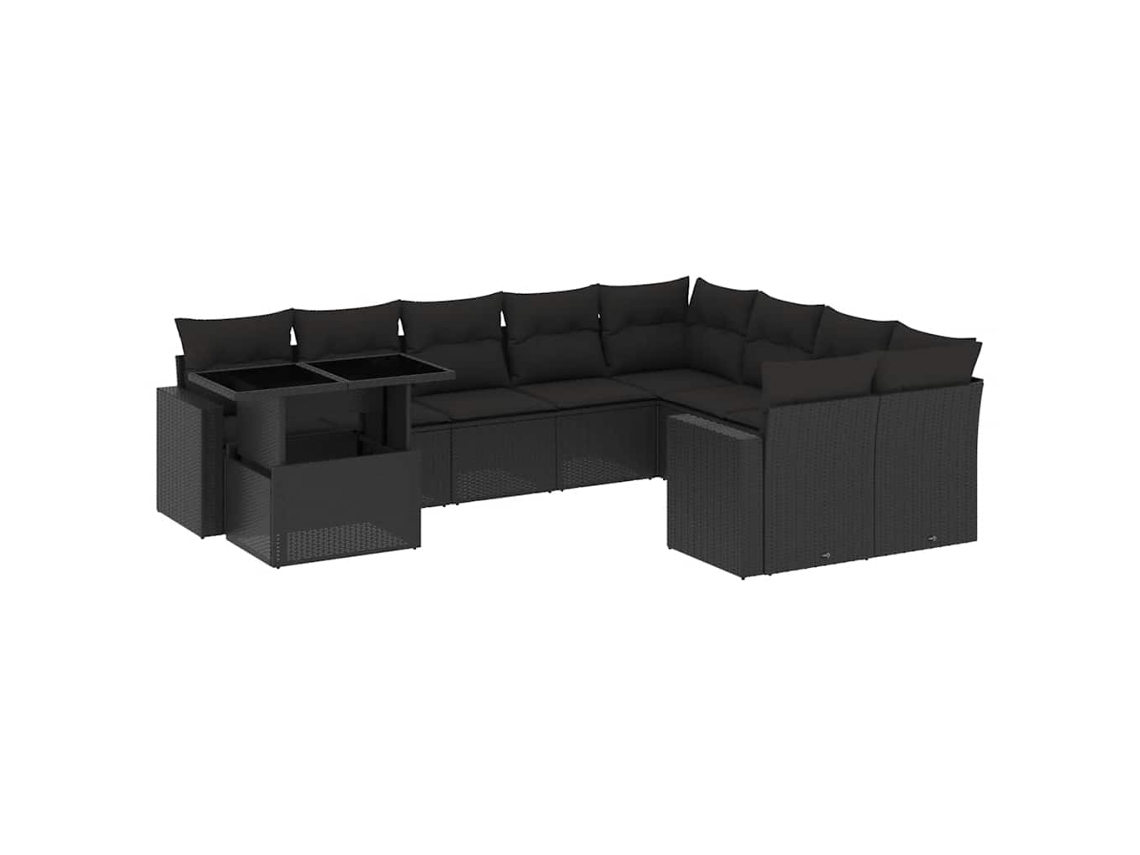 Garden Sofa Set, Garden Sofa Sets Vidaxl Preto Rattan / Vime (n/a)