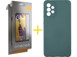 Kit Capa e 2 Películas Samsung Galaxy A52 5G SKYHE Full Silicone Líquido (Verde)