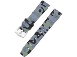 Pulseira ajustável de silicone de 20 mm para relógio confortável e resistente S/MARCA