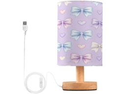 Abajur De Cabeceira Em Formato Nó Para Quarto, Com Portas De Carregamento Usb C, Luminária De Mesa Cabeceira, Luminária