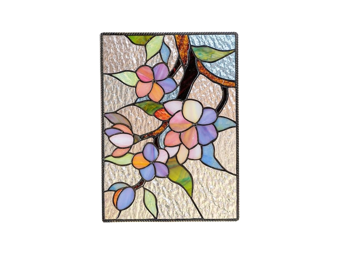 Painel de Vidro com Vitral Cardinal para Decoração de Parede | S/MARCA