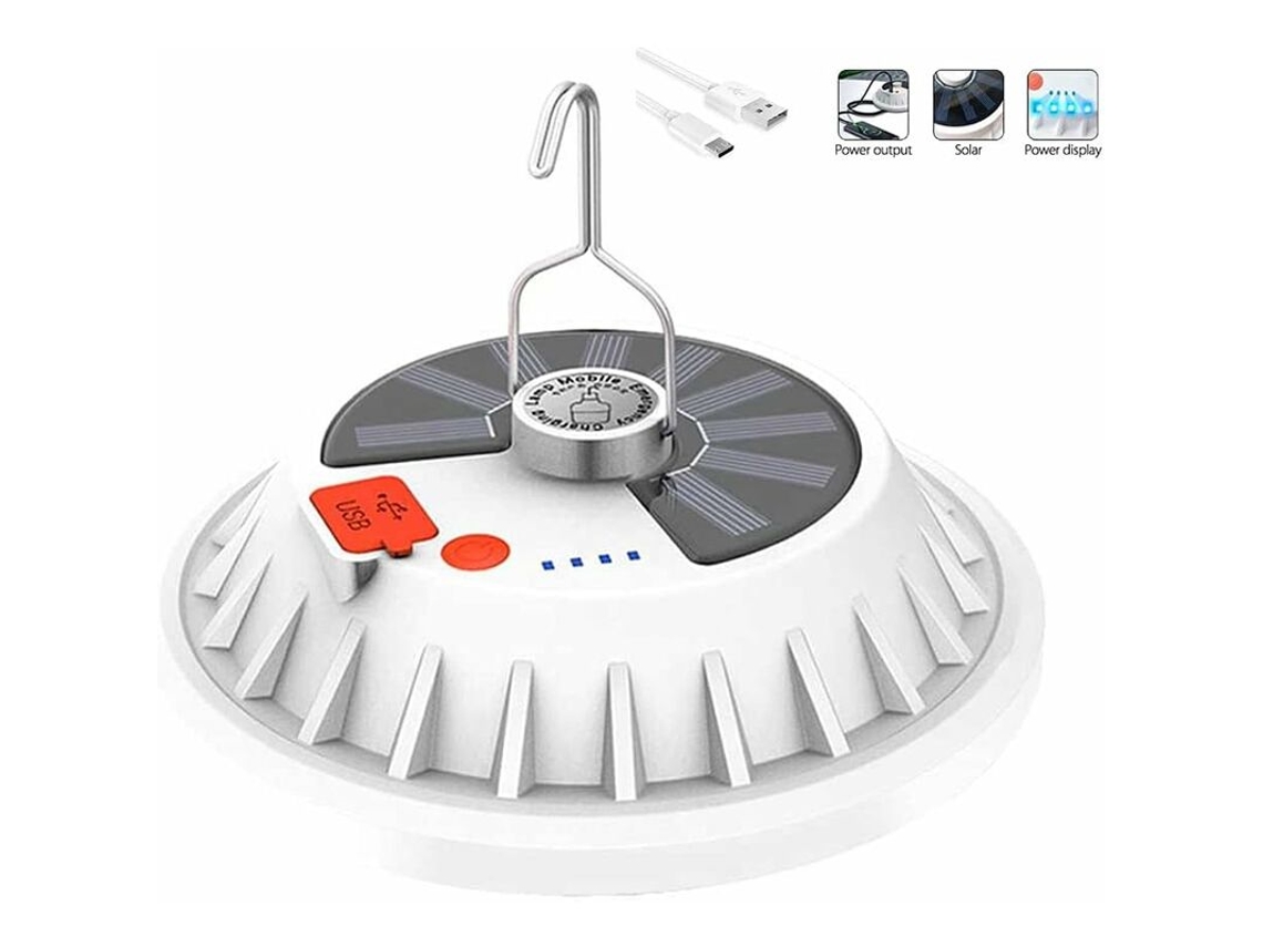 Lanterna Camping Solar Recarregável Controlo Remoto 5 Modos Led Alta Luz