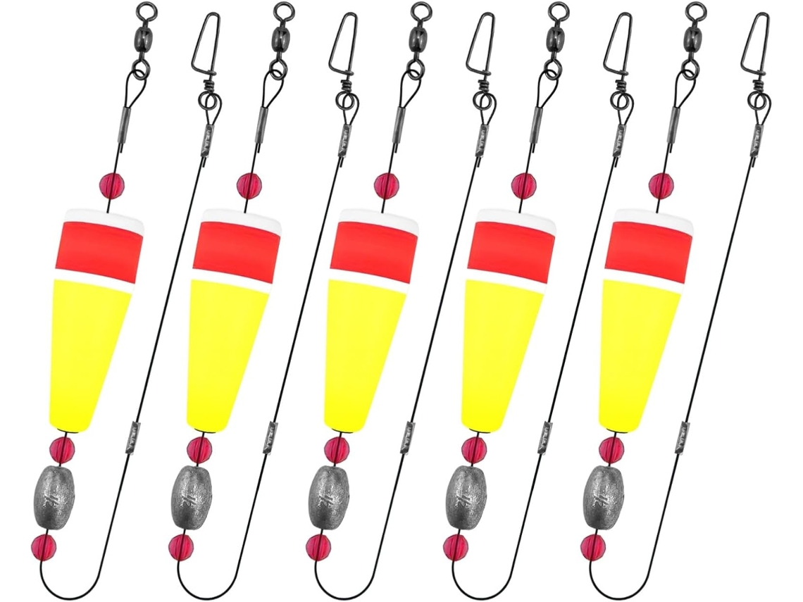 Conjunto de 5 Boias de Pesca com Anel Giratório | S/MARCA