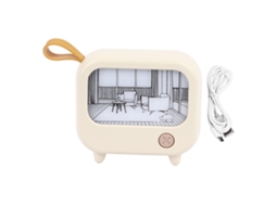 Luz Noturna em Forma de Tv com Pintura Iluminada 2 Modos Usb Recarregável Decorativa | S/MARCA