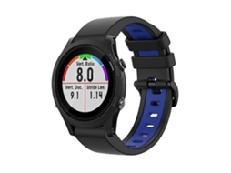 Pulseira De Relógio Lurelia Para Garmin Forerunner 935 22 Mm Silicone Preto Azul