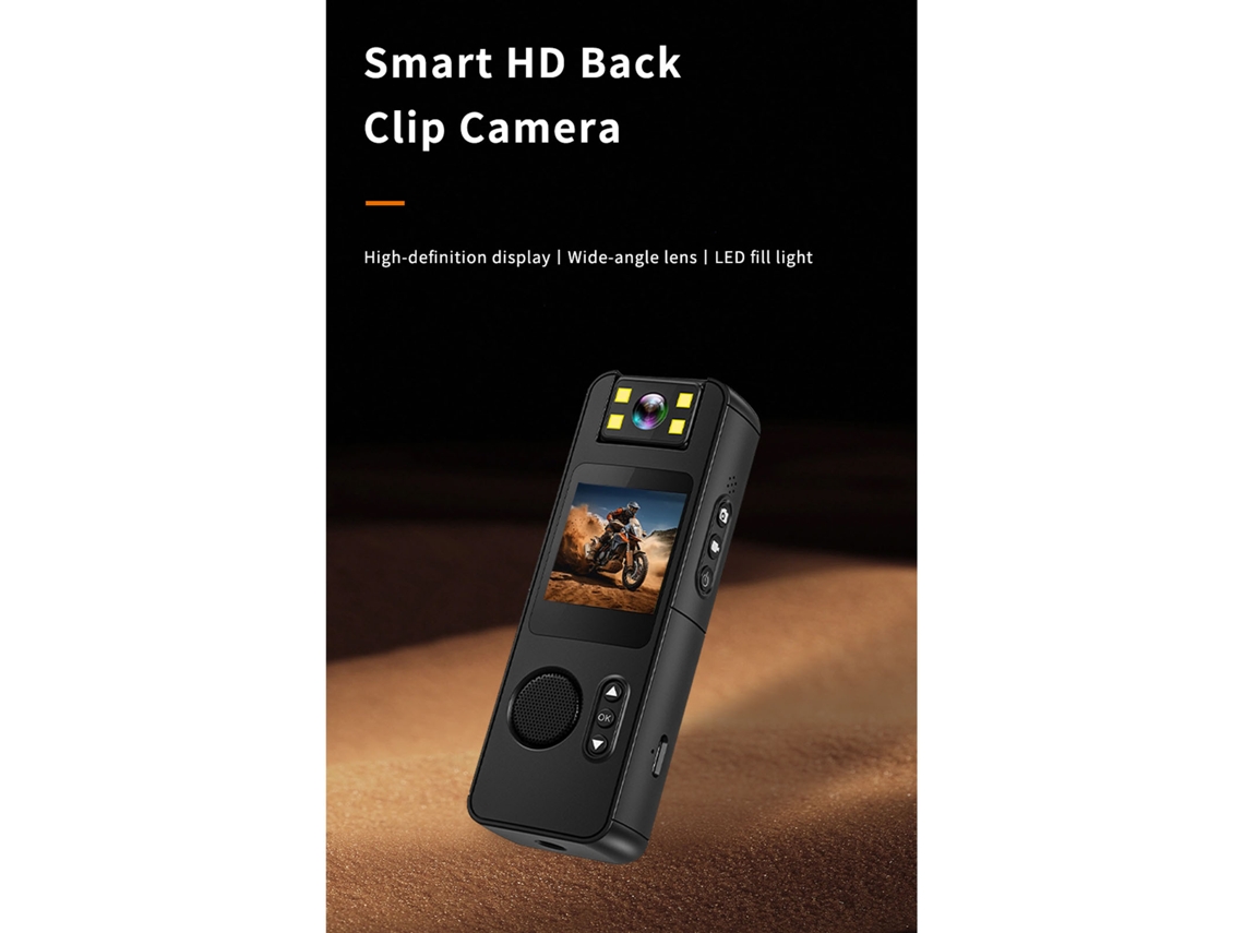Cámara Corporal Hd 1080p, Clip Magnético, Detección Movimiento, Gran Angular | S/MARCA