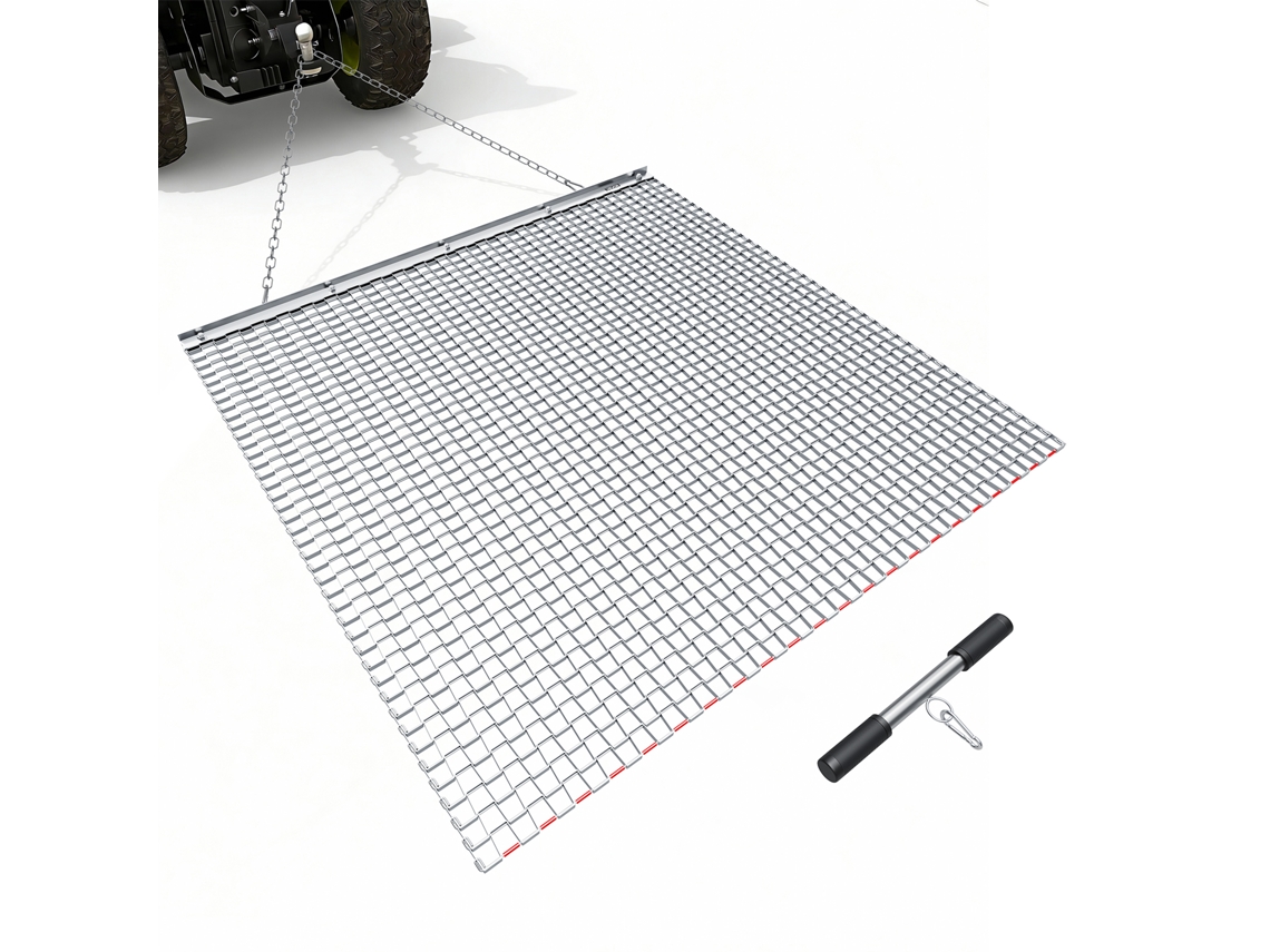 Ancinho de Arrasto 1,2x1,2m Ancinho de Corrente com Tapete de Arrasto Compatível com Tratores ATV e UTV VEVOR