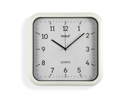 Relógio de Parede VERSA Branco Plástico Quartzo 3,5 X 28,5 X 29,5 Cm