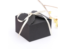 Caixa De Presente Preta Em Papel Kraft 12 X 12 X 5 Cm Slowmoose (pacote Com 10)