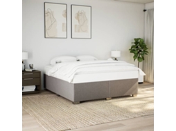 Vidaxl Cama Sem Colchão 200x200 Cm Tecido Cinzento-acastanhado
