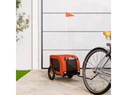 Vidaxl Reboque Bicicleta P/ Animais Tecido Oxford/ferro Laranja/preto