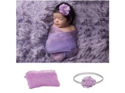Mali 2pcs Conjunto de Mantas Ripple e Tiara para Fotografia de Bebês Meninos Meninas