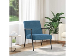 Vidaxl Poltrona Azul Veludo