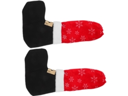 Conjunto De 2-protetores Pés Cadeira Natalinos Em Tecido Antiderrapante Para Móveis, Reutilizáveis, Para Decoração