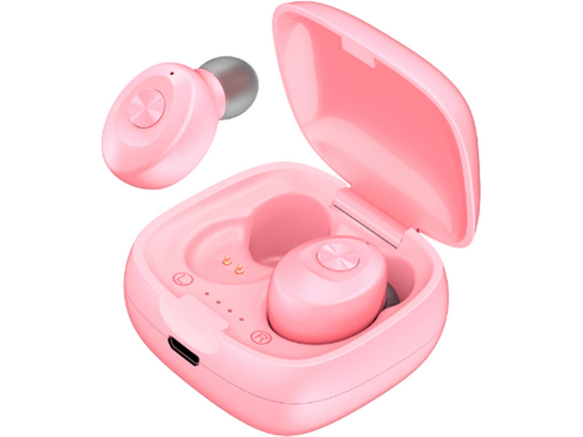 Auriculares Bluetooth True Wireless WJS CT1130 (In Ear - Microfone - Rosa)