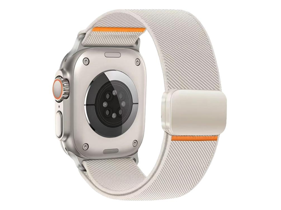 Bracelete Para Apple Watch 44/45/46/49mm - Nylon Elástico Com Fecho Magnético Starlight