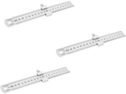 Conjunto De 3 Réguas De Aço Inoxidável Com Bloco Limitador De Posição